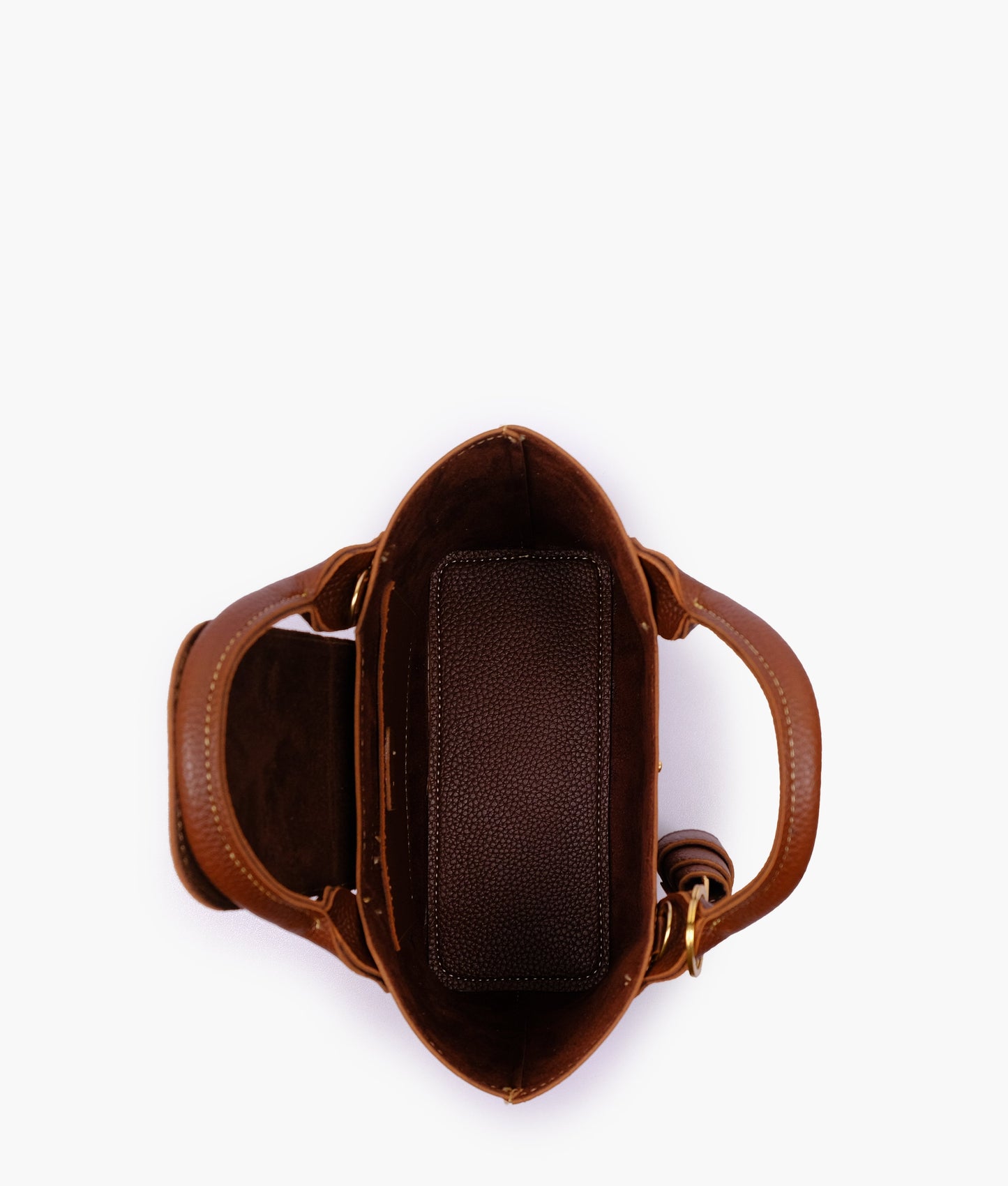 Raibros Horse Brown Mini Top-Handle Bag - Faux Leather Handbag with Crossbody Strap