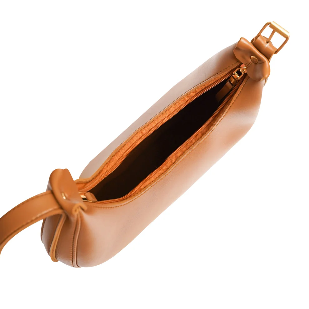 Raibros Women's U-Shaped Hobo Bag – Synthetic Leather, Brown