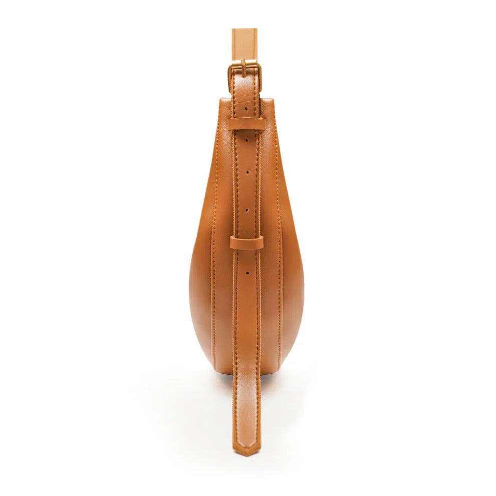 Raibros Women's U-Shaped Hobo Bag – Synthetic Leather, Brown